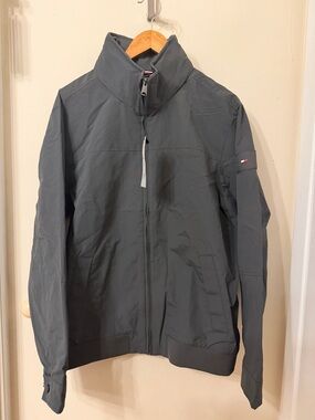 Tommy Hilfiger Men's Charcoal Gray Full-Zip Windbreaker